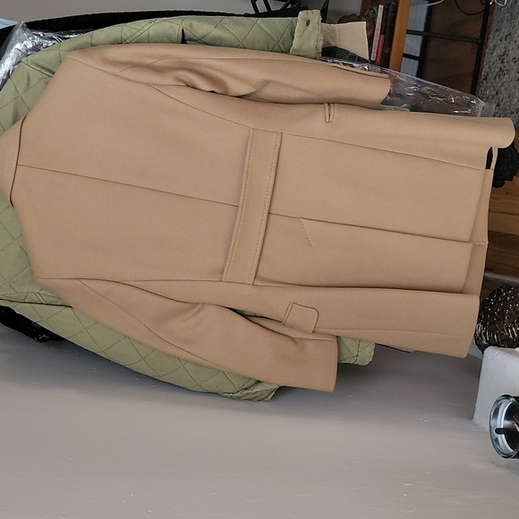 Saint laurent tan wool long pea coat F34 - Picture 8 of 16